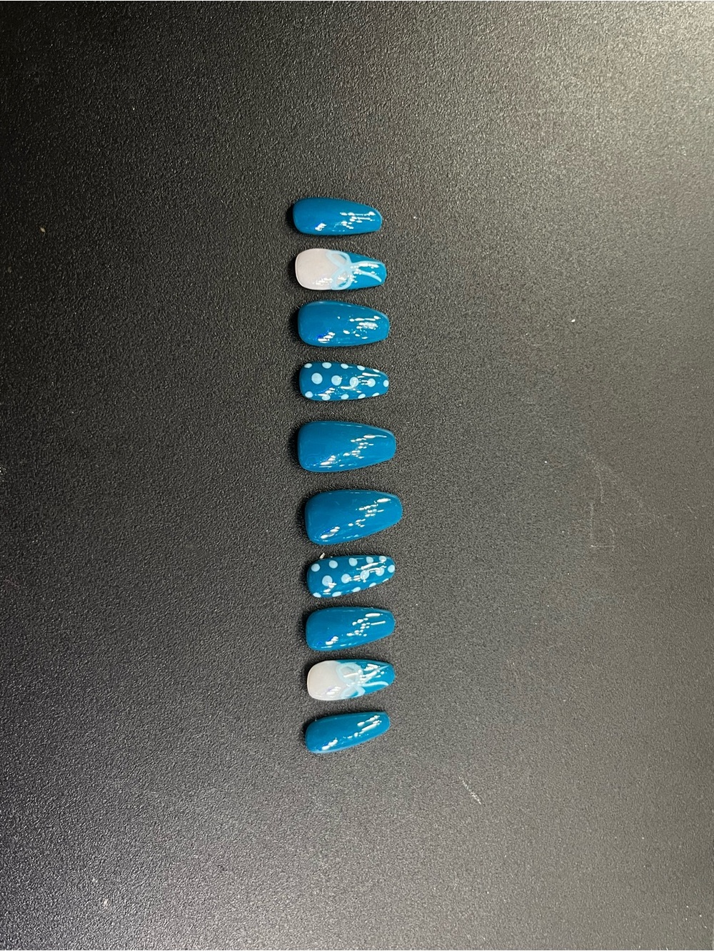 Blue press on nails